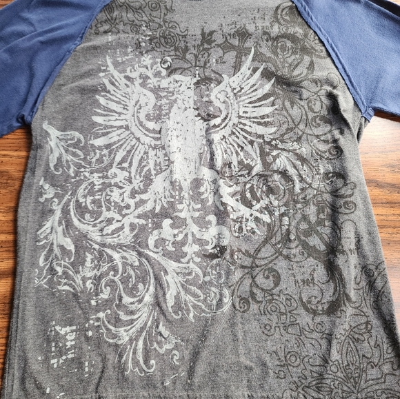 Point Zero Graphic Distressed Long Sleeve Shirt M - Picture 3 of 7